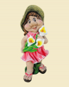 Фигурка гном-девочка с цветком